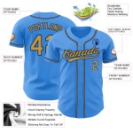 Maglia da baseball personalizzata Electric Autentica Oro-Blu Navy Blu Antico Maglia da baseball personalizzata Electric Autentica Oro-Blu Navy Blu Antico
