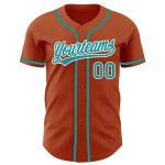 Maglia da baseball personalizzata verde acqua e bianca, autentica arancione Texas Maglia da baseball personalizzata verde acqua e bianca, autentica arancione Texas