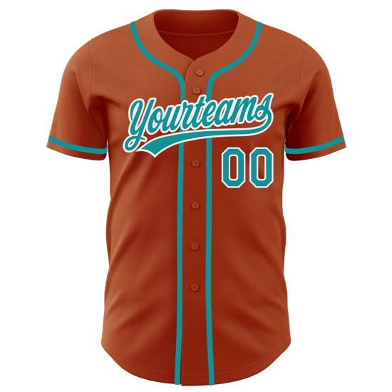 Maglia da baseball personalizzata verde acqua e bianca, autentica arancione Texas Maglia da baseball personalizzata verde acqua e bianca, autentica arancione Texas